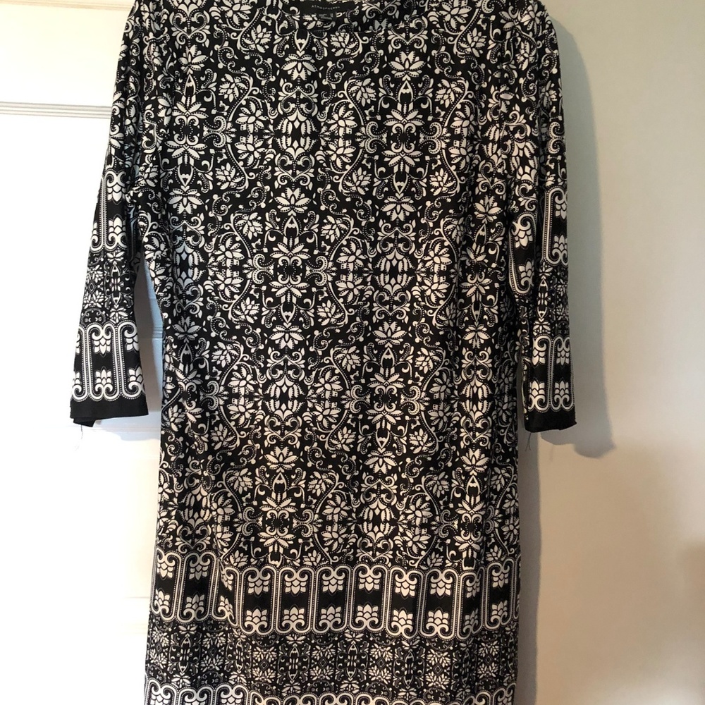 Atmosphere black and white patterned long dress